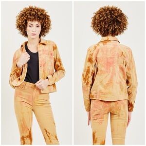 MOTHER Denim RARE Curved Pocket Bruiser Corduroy Jacket in Tie-Dye Hopscotch NEW